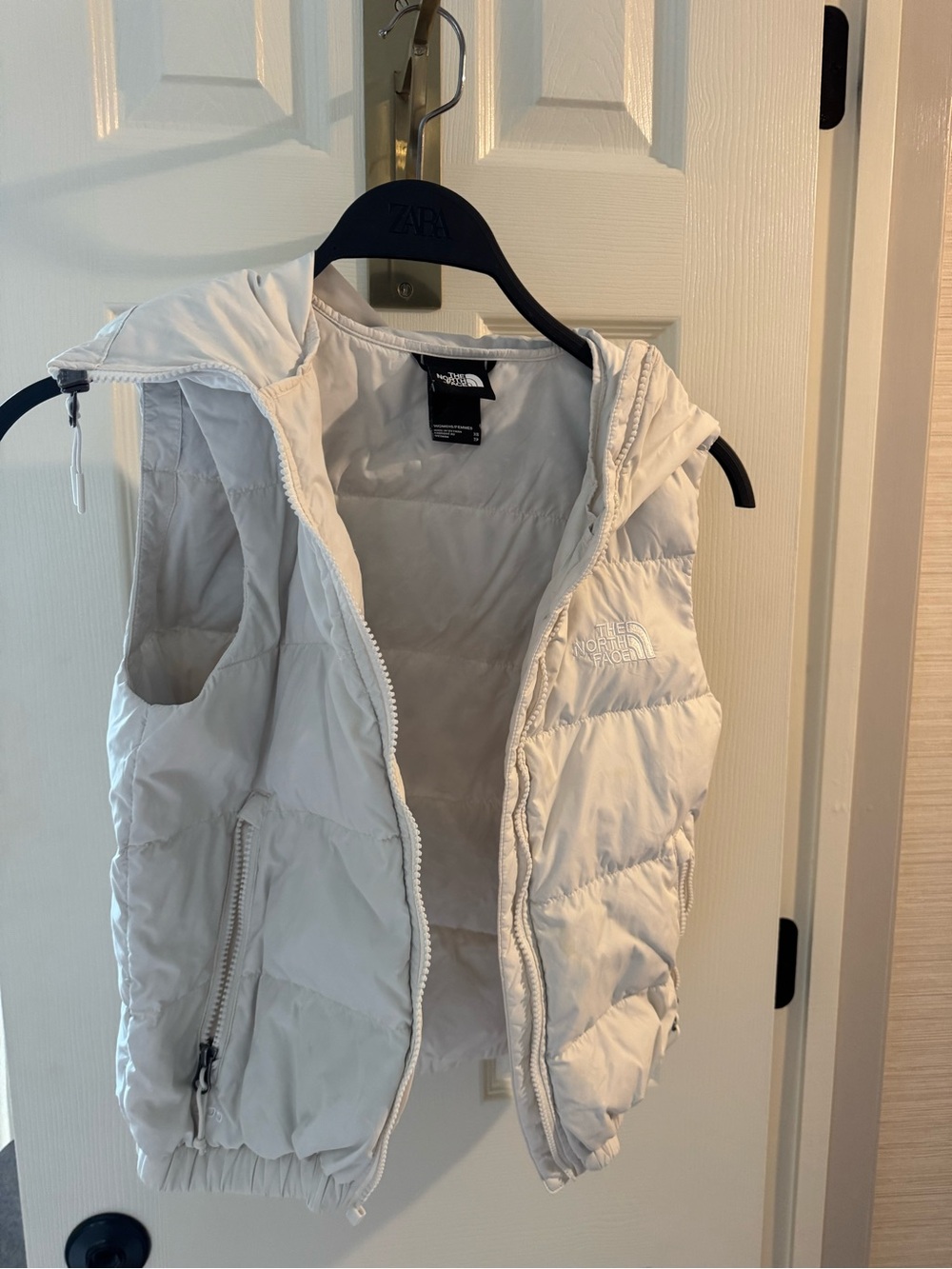 The North Face Women's White Hooded Puffer Vest